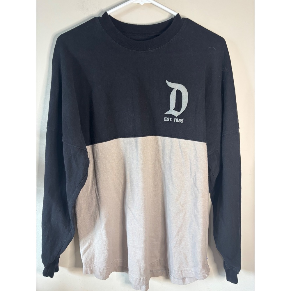 Disney Parks Spirit Jersey Disneyland Resort Black Tan‎ Colorblock Shirt Small